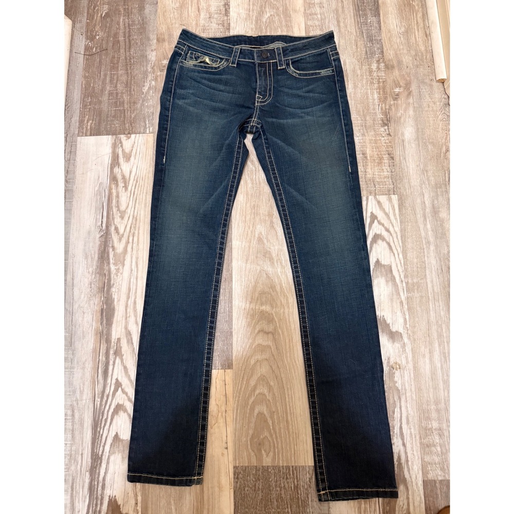 Mens Designer Blue Wash Straight‎ Leg Jeans W34 L34